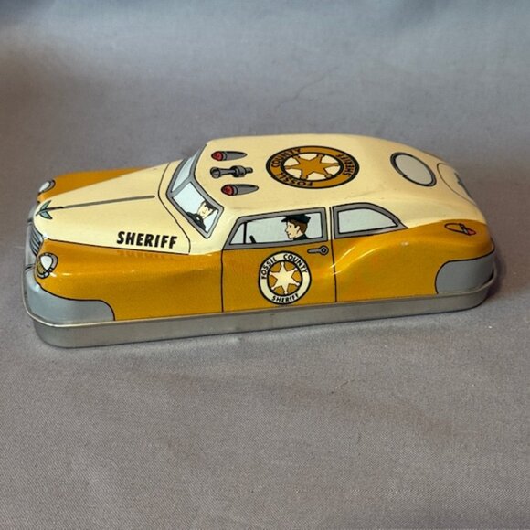 Vintage Fossil Watch Tin Case Only 1992 Sheriff Police Car Another Face Crowd - Picture 1 of 4